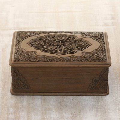 Alternate image for Floral Wood Jewelry Box Eden Tree