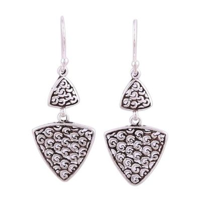 Alternate image for Artisan Crafted Sterling Silver Dangle Earrings Jali Curls