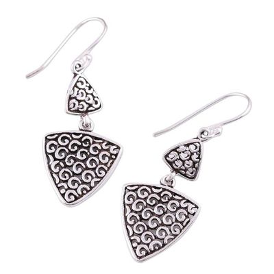 Alternate image for Artisan Crafted Sterling Silver Dangle Earrings Jali Curls