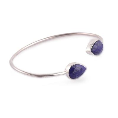 Alternate image for 11-Carat Checkerboard Lapis Lazuli Cuff Bracelet from India Palatial Dew