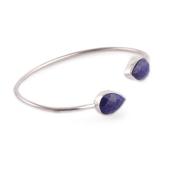 Alternate image for 11-Carat Checkerboard Lapis Lazuli Cuff Bracelet from India Palatial Dew