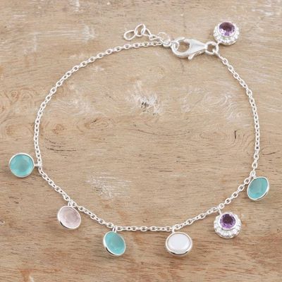 Alternate image for Amethyst and Rose Quartz Charm Bracelet Prismatic Fusion