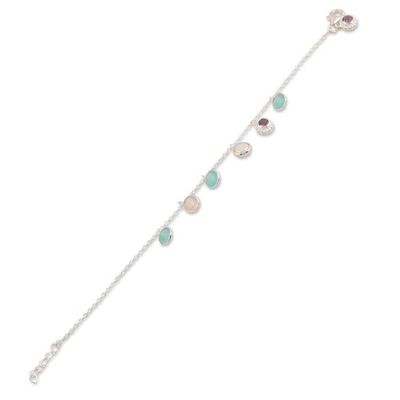 Alternate image for Amethyst and Rose Quartz Charm Bracelet Prismatic Fusion
