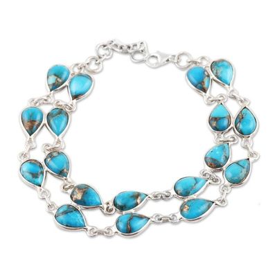 Alternate image for Teardrop Composite Turquoise Link Bracelet from India Eternal Nature