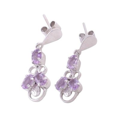 Alternate image for Amethyst dangle earrings Purple Trio