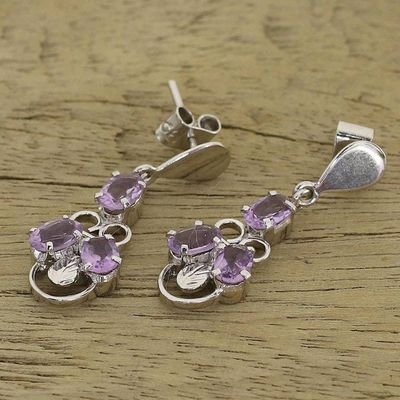 Alternate image for Amethyst dangle earrings Purple Trio