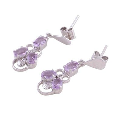 Alternate image for Amethyst dangle earrings Purple Trio