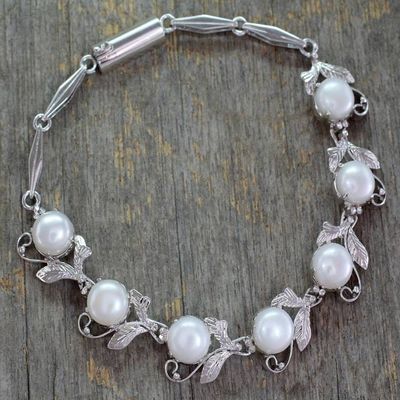 Alternate image for Pearl Bracelet Tennis Style  Sterling Silver Jewelry  Misty