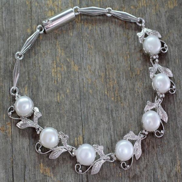 Alternate image for Pearl Bracelet Tennis Style Sterling Silver Jewelry Misty