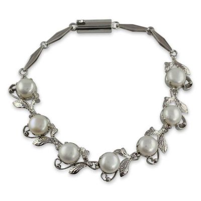 Alternate image for Pearl Bracelet Tennis Style  Sterling Silver Jewelry  Misty
