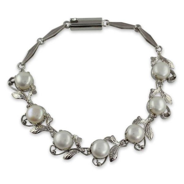 Alternate image for Pearl Bracelet Tennis Style Sterling Silver Jewelry Misty