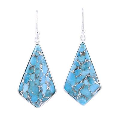 Alternate image for Sterling Silver and Composite Turquoise Dangle Earrings Sky Kites