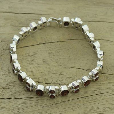 Alternate image for Glam Garnet and Sterling Silver Link Bracelet from India Sweet Glam