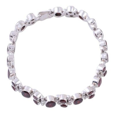 Alternate image for Glam Garnet and Sterling Silver Link Bracelet from India Sweet Glam