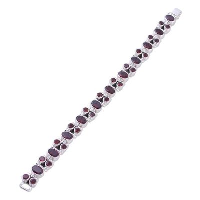 Alternate image for Glam Garnet and Sterling Silver Link Bracelet from India Sweet Glam