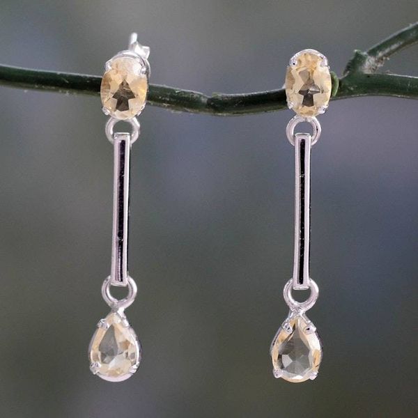 Alternate image for Citrine dangle earrings Sunbeams