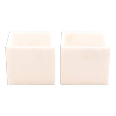 Alternate image for Floral Motif Marble Tealight Holders Pair Floral Dance