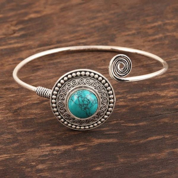 Alternate image for Ornate Sterling Cuff with Reconstituted Turquoise Agra Adventure