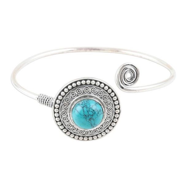 Alternate image for Ornate Sterling Cuff with Reconstituted Turquoise Agra Adventure