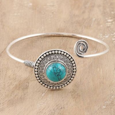 Alternate image for Ornate Sterling Cuff with Reconstituted Turquoise Agra Adventure
