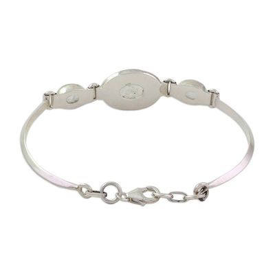 Alternate image for Sterling Silver Rainbow Moonstone Pendant Bracelet Icy Surface