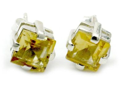 Alternate image for Sparkling Citrine Stud Earrings from India Golden Charm