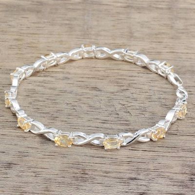 Alternate image for India 925 Silver Jewelry Citrine Tennis Bracelet 5.5 Cts Beautiful Discretion