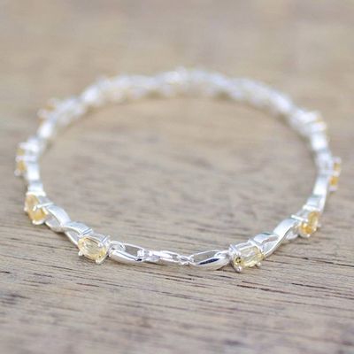 Alternate image for India 925 Silver Jewelry Citrine Tennis Bracelet 5.5 Cts Beautiful Discretion