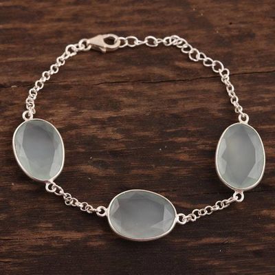 Alternate image for 42.5-Carat Chalcedony Station Bracelet from India Glistening Eggs
