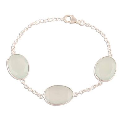 Alternate image for 42.5-Carat Chalcedony Station Bracelet from India Glistening Eggs