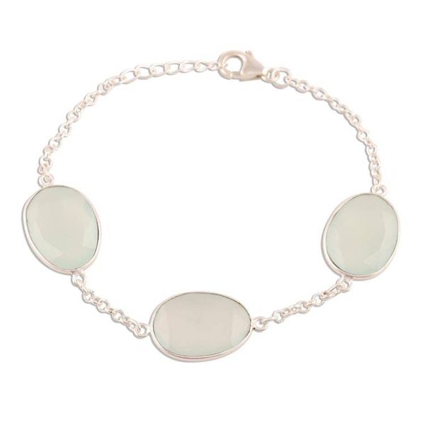 Alternate image for 42.5-Carat Chalcedony Station Bracelet from India Glistening Eggs