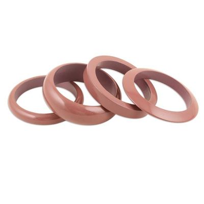 Alternate image for Set of 4 Mango Wood Rosewood Bangle Bracelets from India Rosewood Fusion