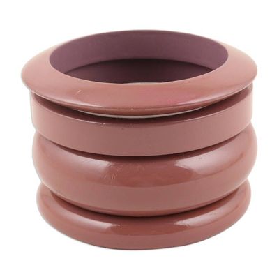 Alternate image for Set of 4 Mango Wood Rosewood Bangle Bracelets from India Rosewood Fusion