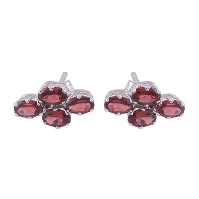 Alternate image for Four Carat Garnet Button Earrings from India Extravagance