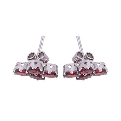 Alternate image for Four Carat Garnet Button Earrings from India Extravagance