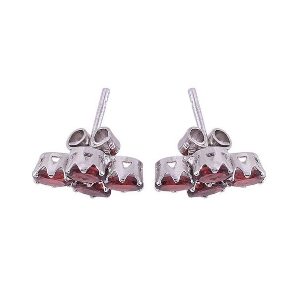 Alternate image for Four Carat Garnet Button Earrings from India Extravagance