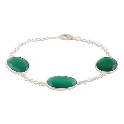 Alternate image for 42.5-Carat Green Onyx Station Bracelet from India Glistening Eggs