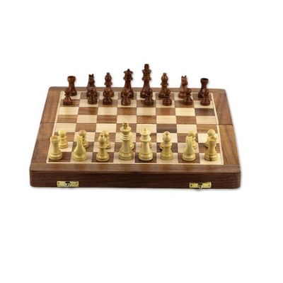 Alternate image for Acacia and Kadam Wood Chess Set with Playing Pieces Royal Delight