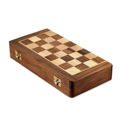 Alternate image for Acacia and Kadam Wood Chess Set with Playing Pieces Royal Delight