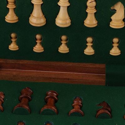 Alternate image for Acacia and Kadam Wood Chess Set with Playing Pieces Royal Delight