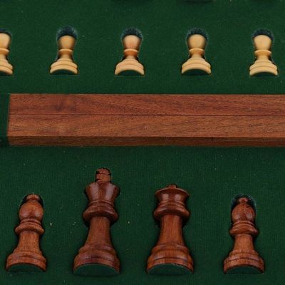 Alternate image for Acacia and Kadam Wood Chess Set with Playing Pieces Royal Delight