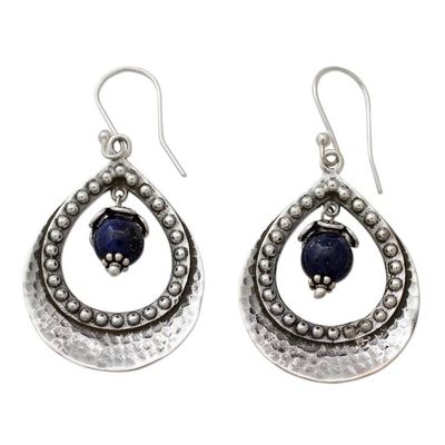 Alternate image for Lapis Lazuli in Indian 925 Sterling Silver Dangle Earrings Jaipur Dazzle
