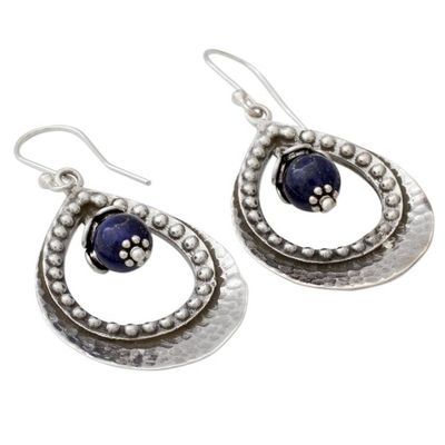 Alternate image for Lapis Lazuli in Indian 925 Sterling Silver Dangle Earrings Jaipur Dazzle