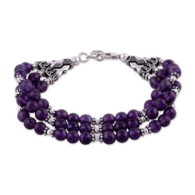 Alternate image for Amethyst beaded bracelet Wisdoms Fortune