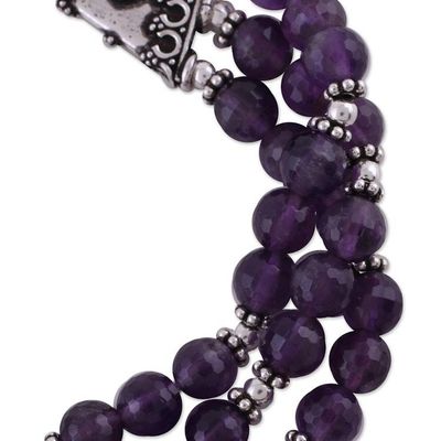Alternate image for Amethyst beaded bracelet Wisdoms Fortune