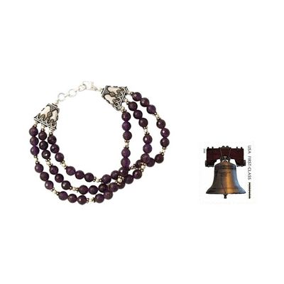 Alternate image for Amethyst beaded bracelet Wisdoms Fortune