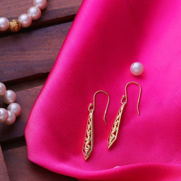 Alternate image for Gold Plated Sterling Silver Dangle Earrings from India Sword of Delhi