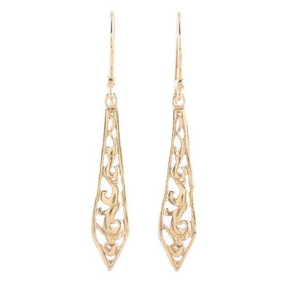 Alternate image for Gold Plated Sterling Silver Dangle Earrings from India Sword of Delhi