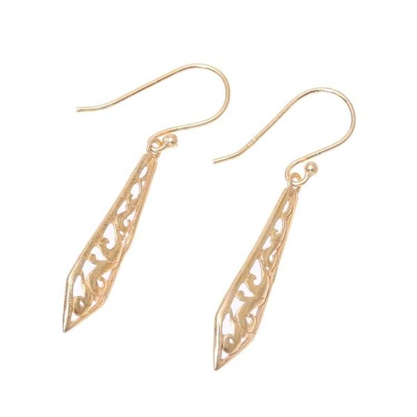 Alternate image for Gold Plated Sterling Silver Dangle Earrings from India Sword of Delhi