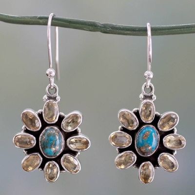 Alternate image for Fair Trade Indian Earrings with Citrine Sunny Sky